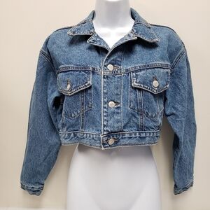 Bongo Womens Cropped Denim Jacket Vintage USA  Size Small